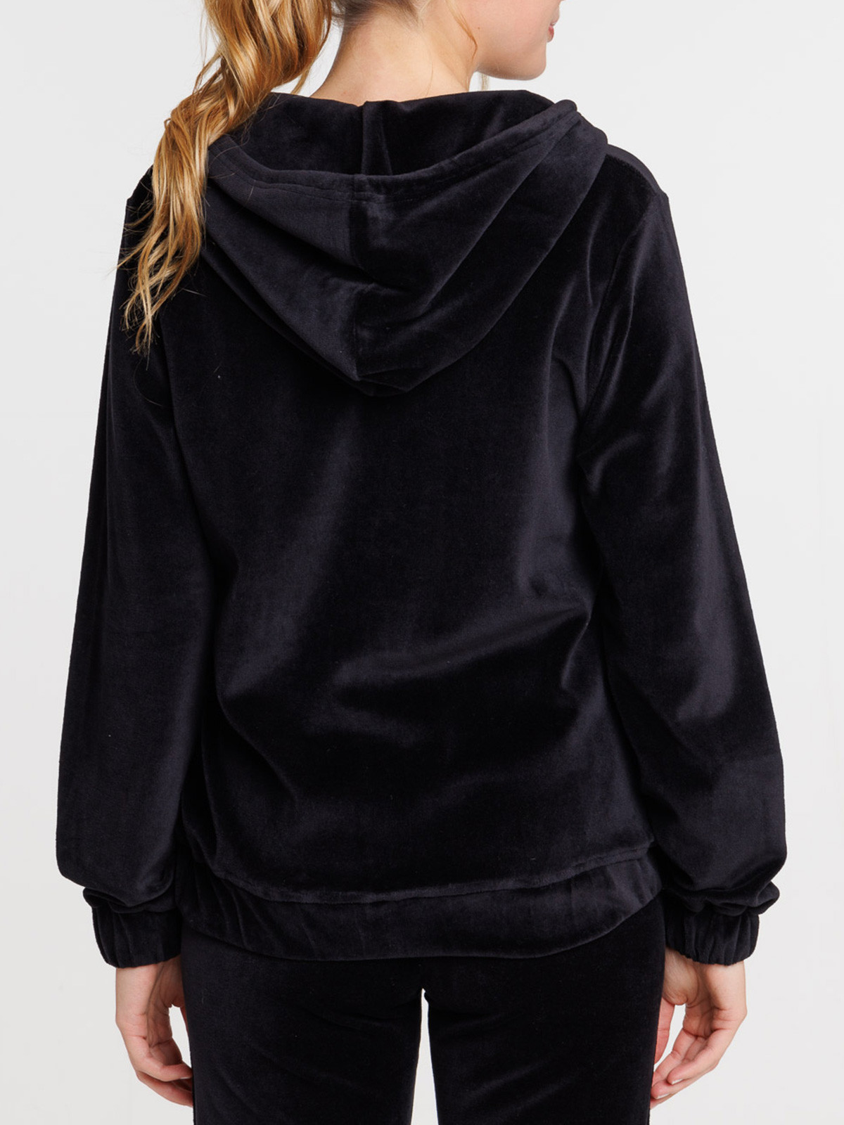 Sweat à capuche velours noir femme Sweat à capuche velours noir femme