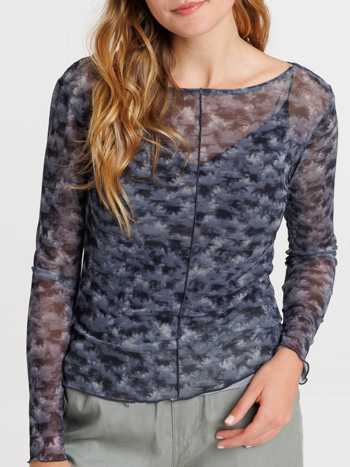 T-shirt résille manches longues femme T-shirt résille manches longues femme