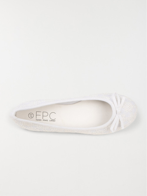 Ballerine dentelle blanc...