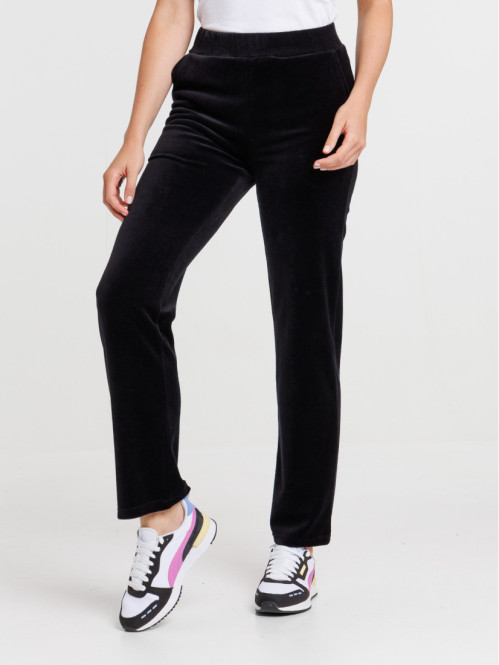 Jogging large velours noir femme
