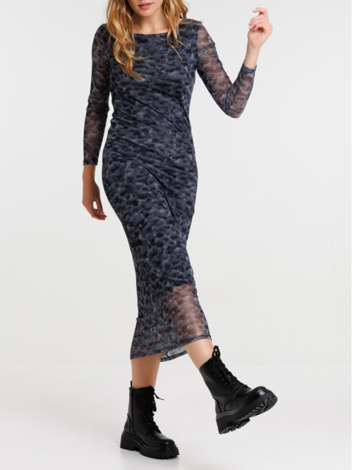 Robe mesh imprimée femme