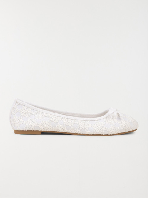 Ballerine dentelle blanc femme (36-41)