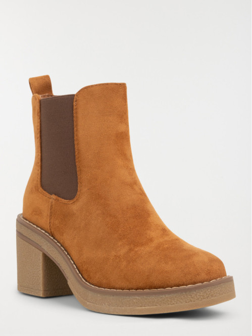Bottines talons camel femme...