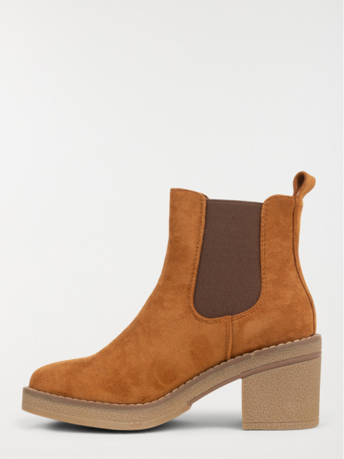 Bottines talons camel femme...