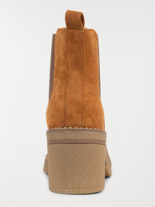 Bottines talons camel femme...