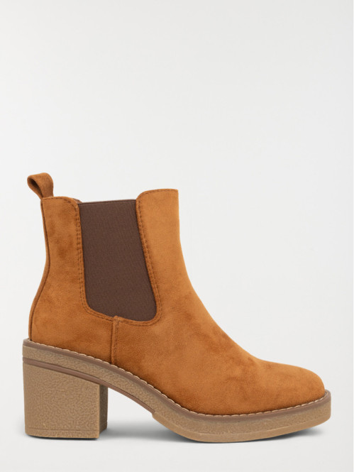 Bottines talons camel femme (36-41)