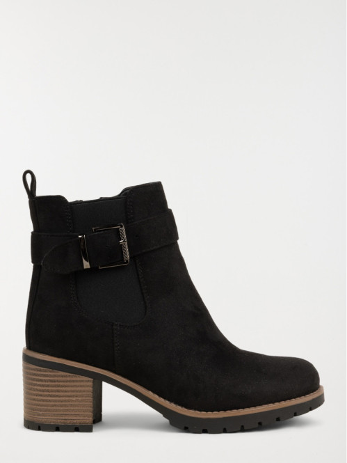 Bottines suédine à talon femme (36-41)