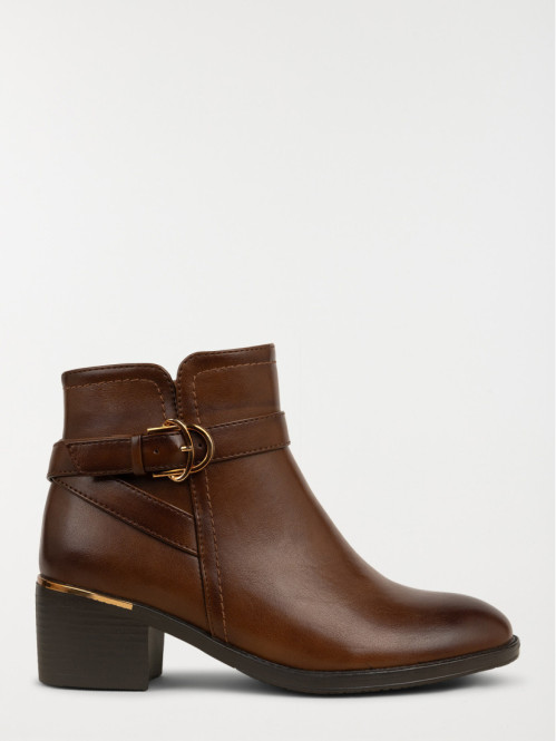 Bottines marrons à talon femme (36-41)