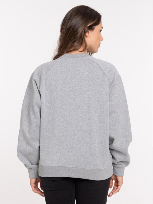 Sweat brillant femme gris...