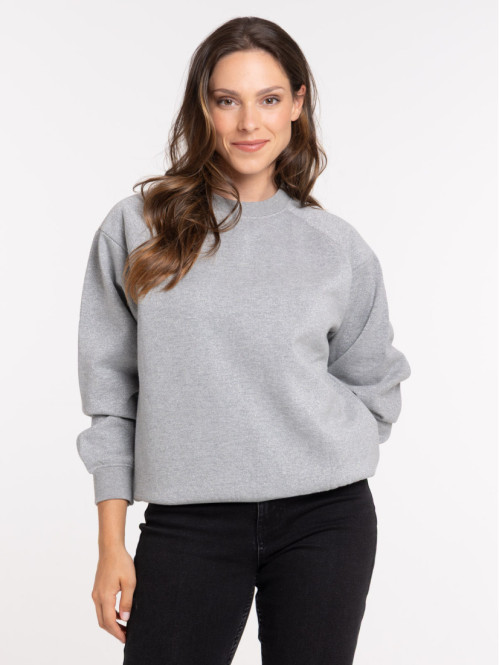 Sweat brillant femme gris...