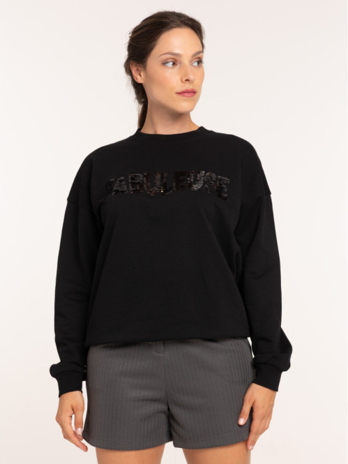 Sweat noir à message...
