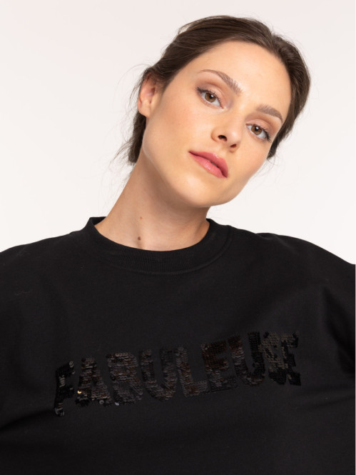 Sweat noir à message...