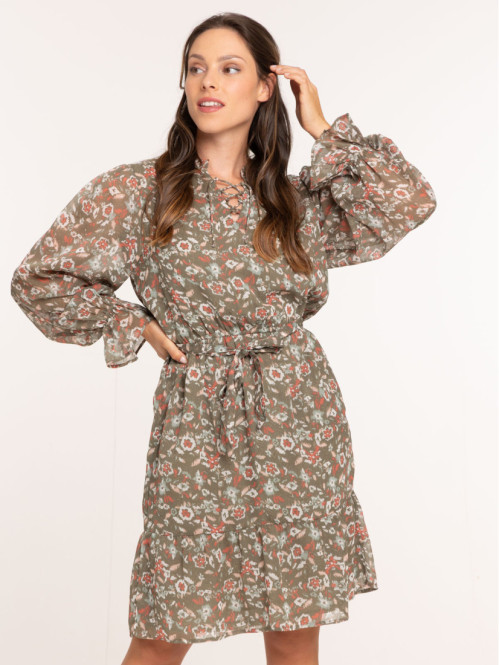 Robe courte fleurie femme