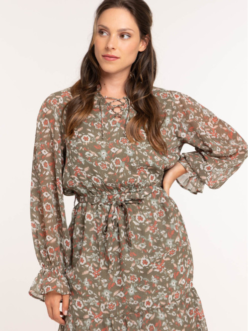 Robe courte fleurie femme