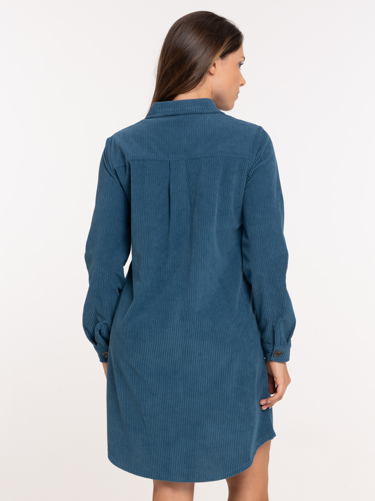 Robe chemise velours bleu gipsy femme Robe chemise velours bleu gipsy femme