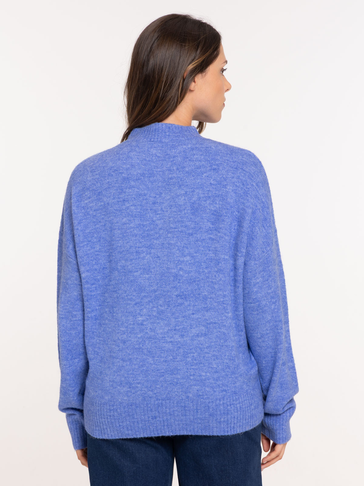 Pull col montant basique femme