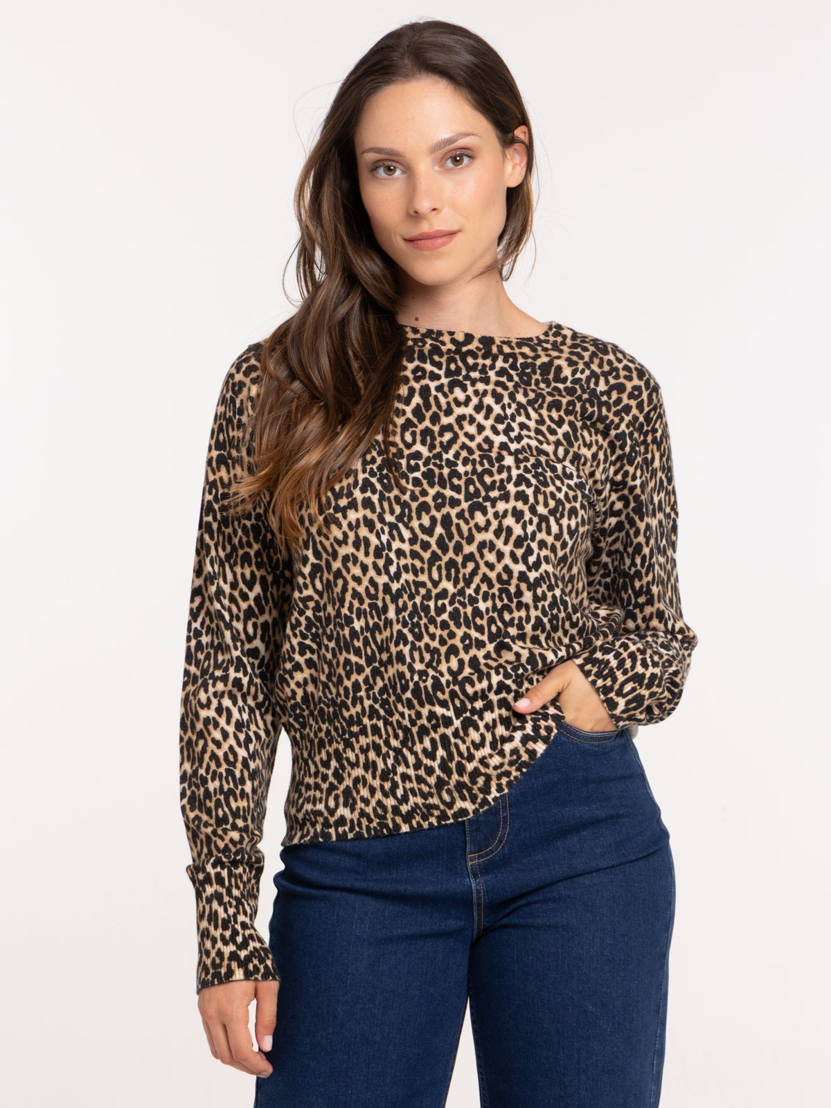 Pull léopard femme