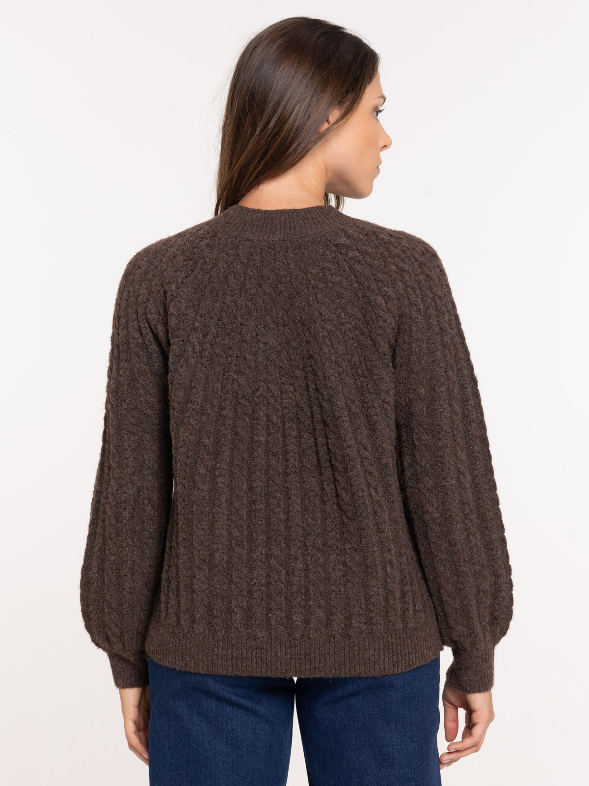Pull col montant black coffee femme