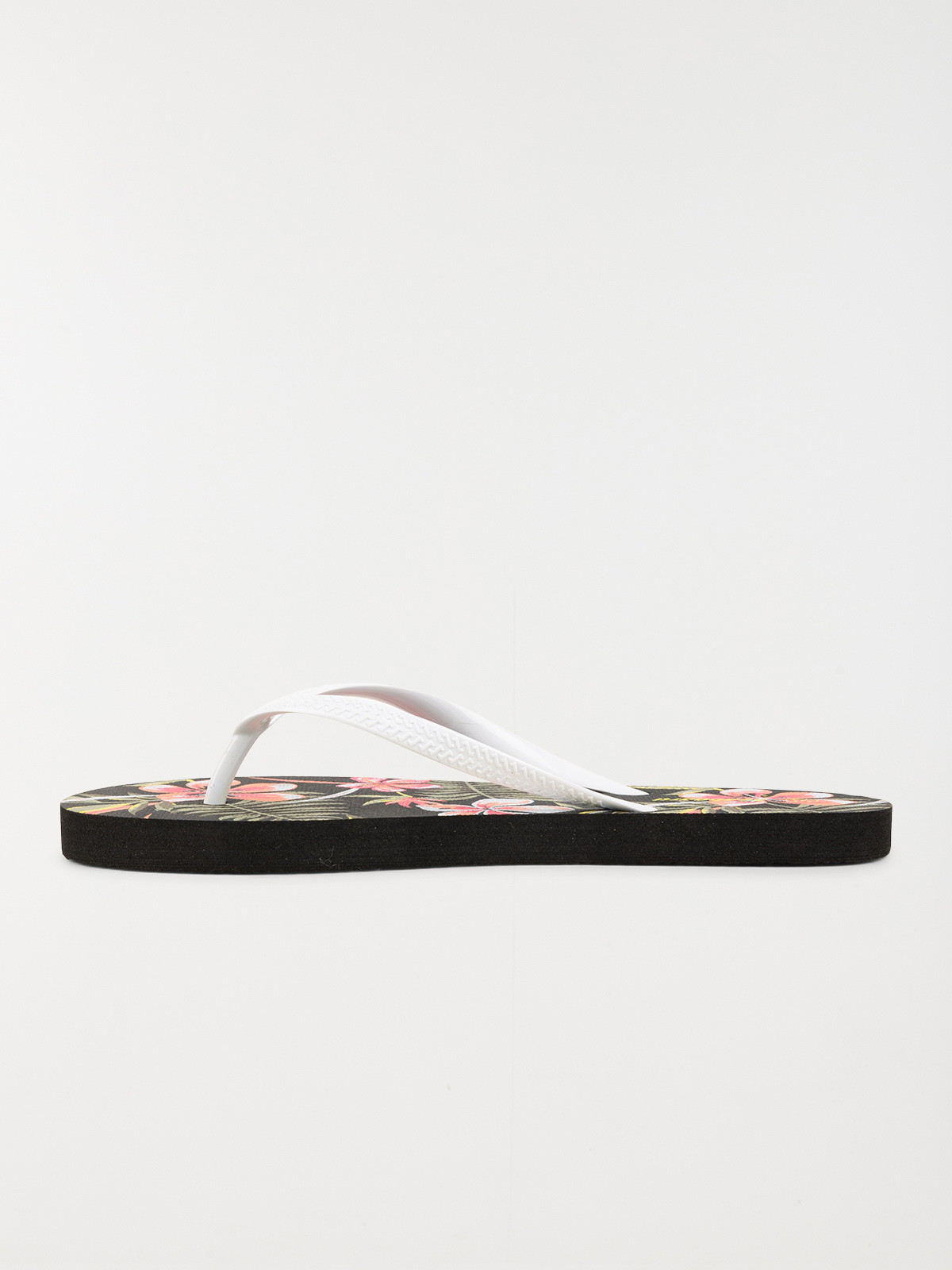 Tong motif fleuri femme noir (36-41)