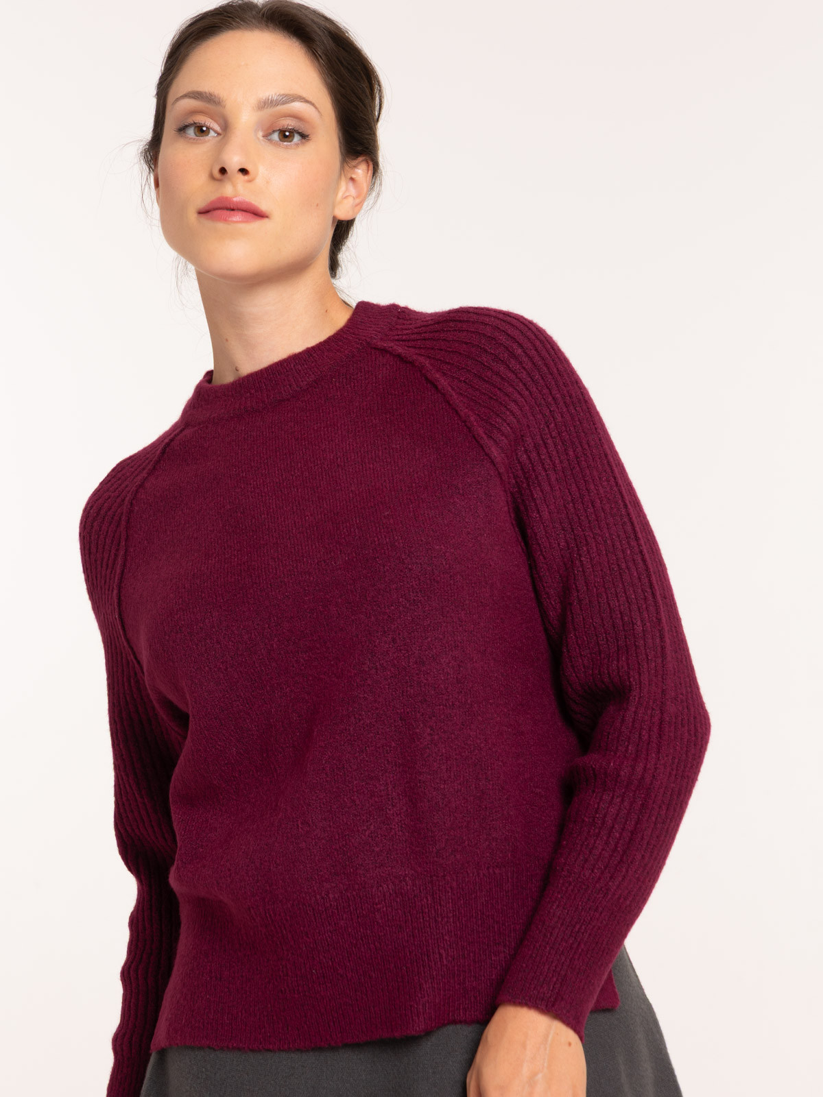 Pull col rond femme