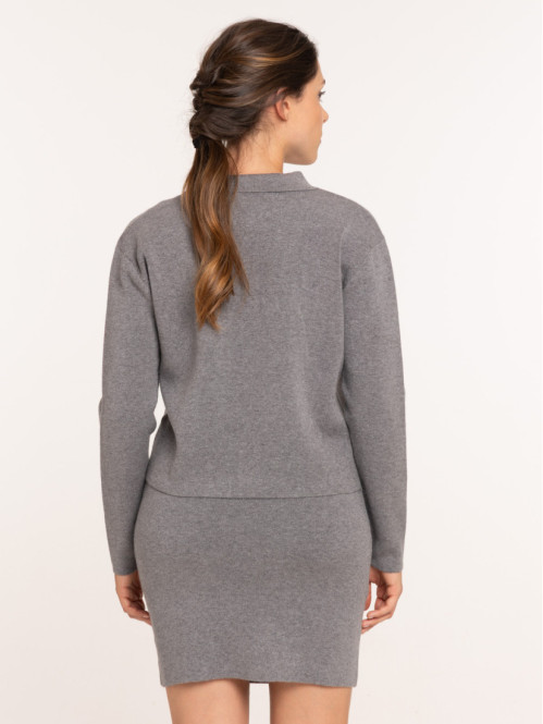 Gilet gris anthracite chiné...