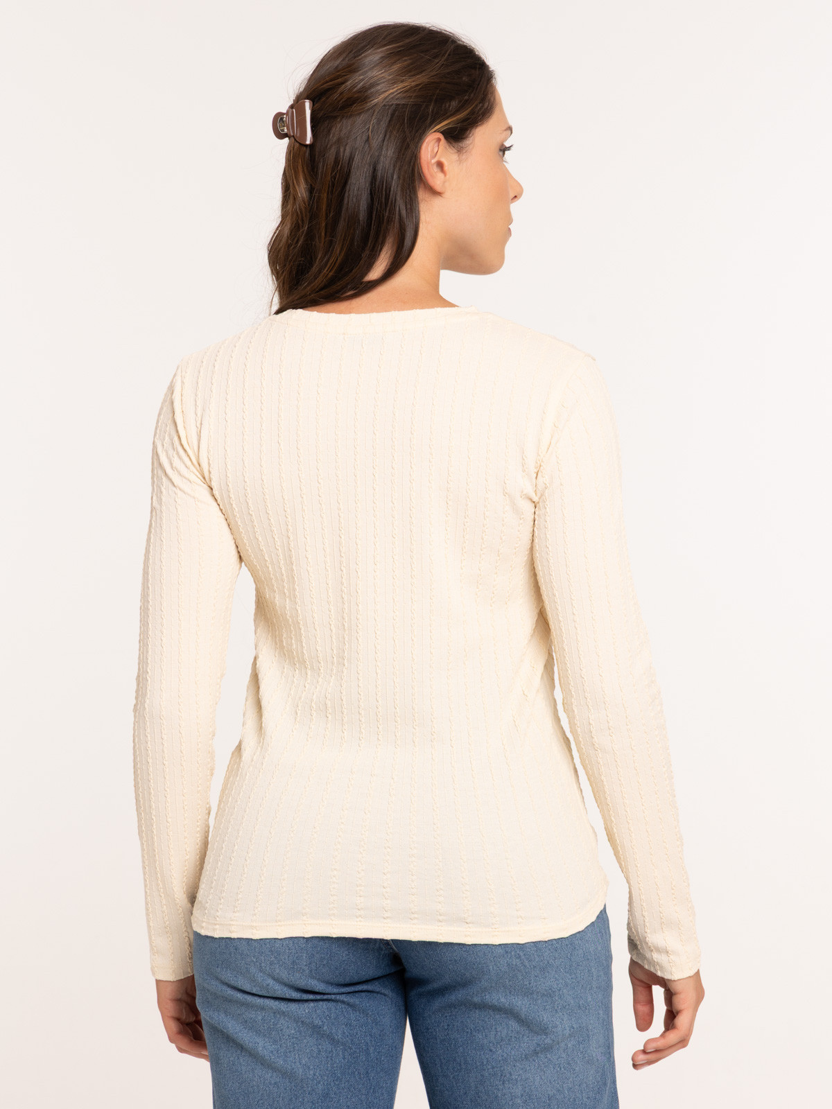 T-shirt torsades manches longues femme T-shirt torsades manches longues femme