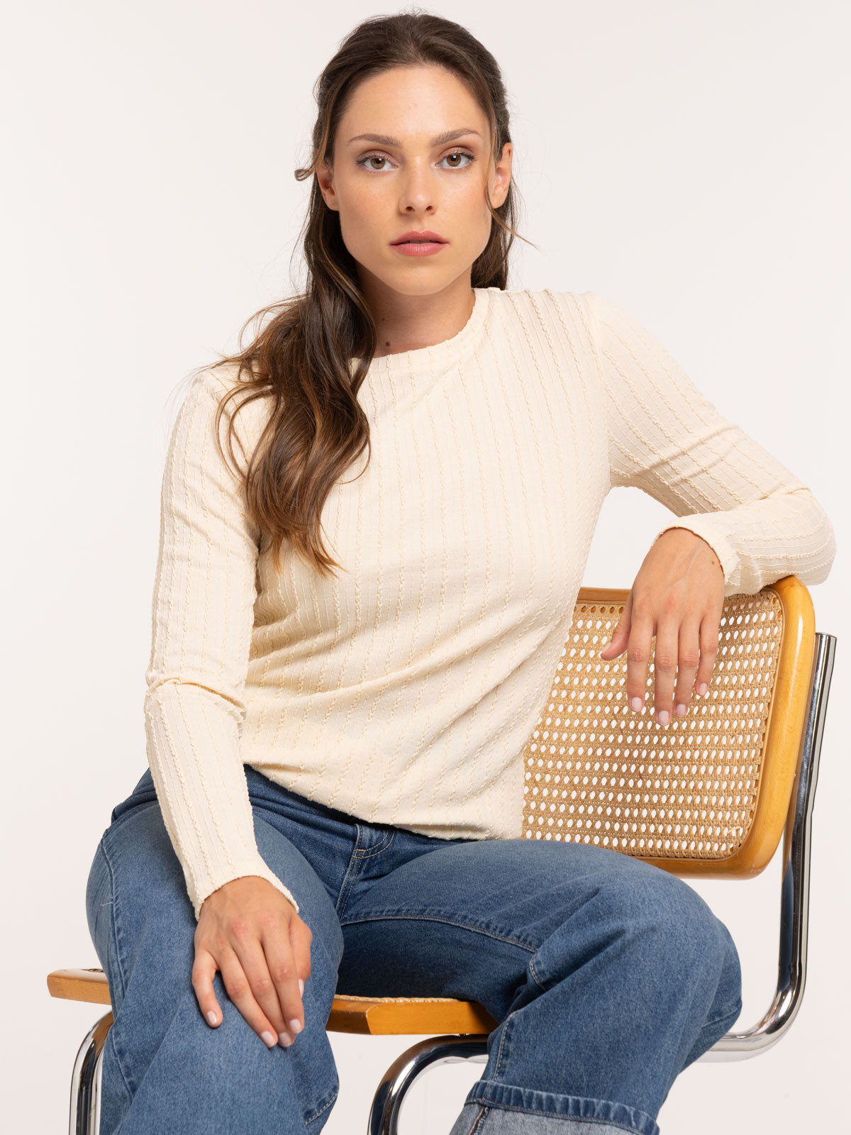 T-shirt torsades manches longues femme T-shirt torsades manches longues femme