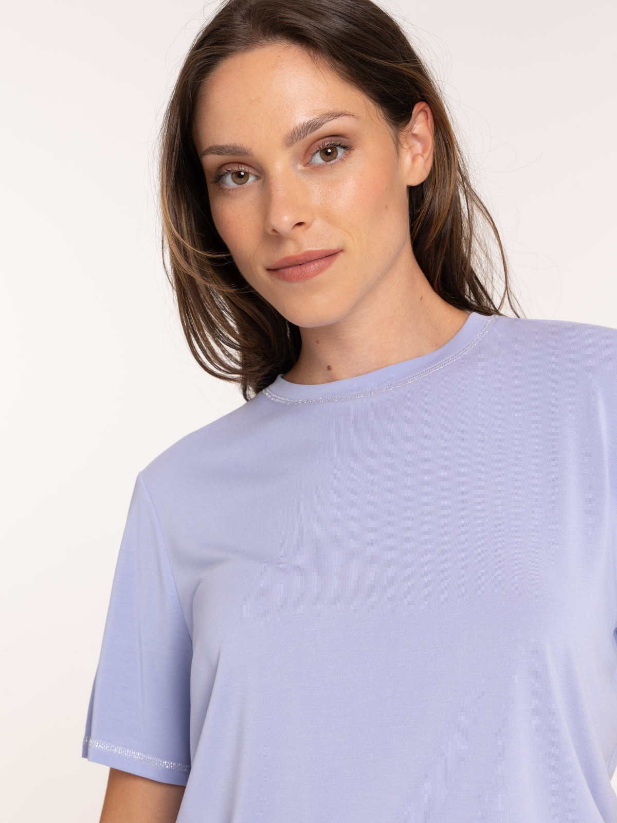 T-shirt bleu lavande femme