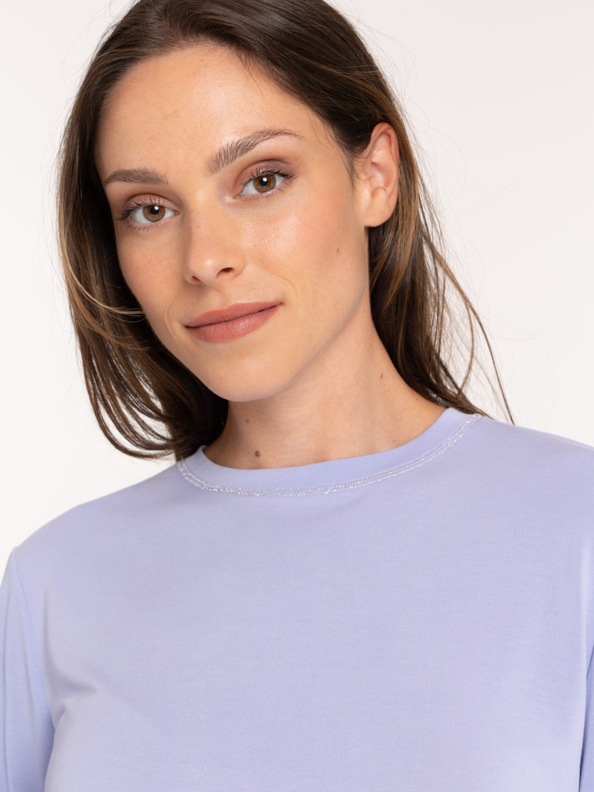 T-shirt bleu lavande femme