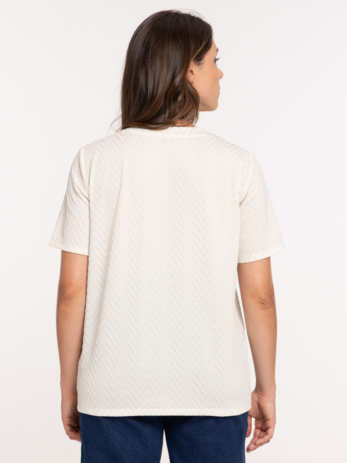 T-shirt col rond boutons épaules femme T-shirt col rond boutons épaules femme