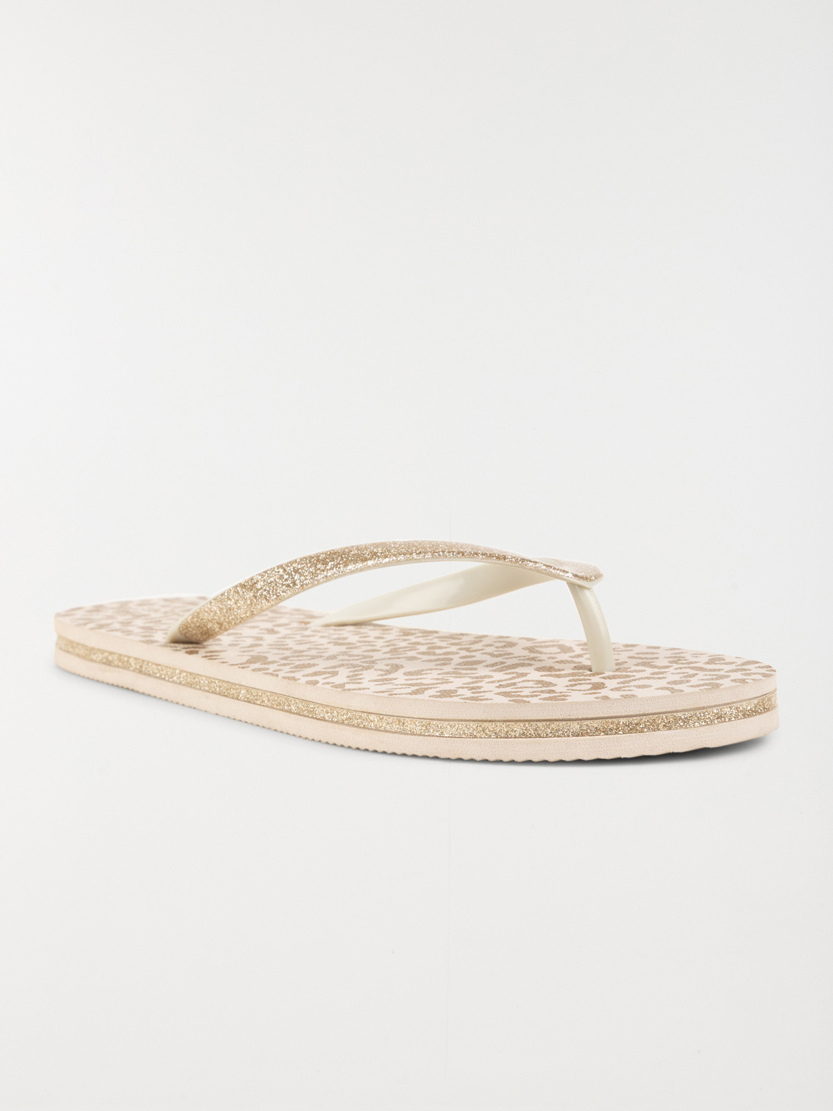 Tong léopard doré femme (36-41)