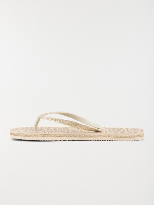 Tong léopard doré femme (36-41)