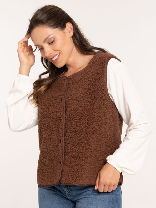 Gilet sans manches marron...