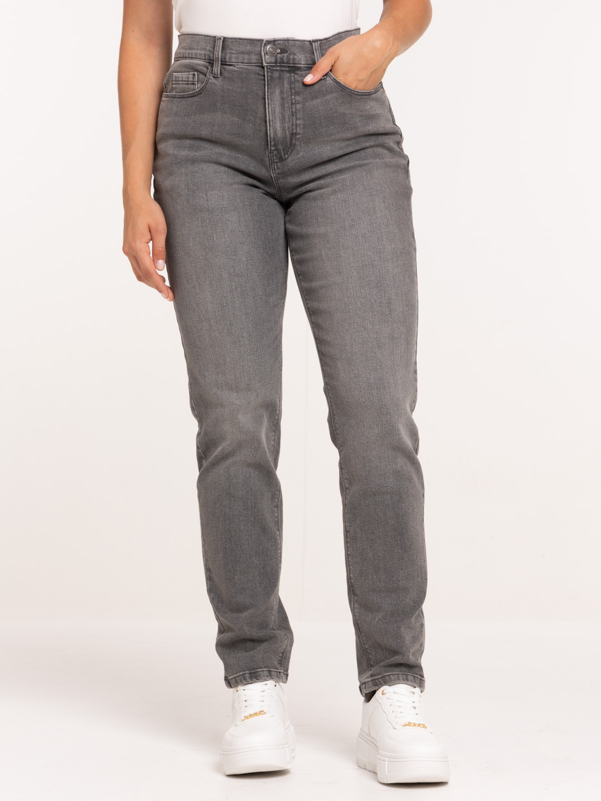 Jean mom noir femme
