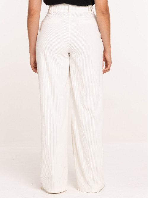 Pantalon écru large en...