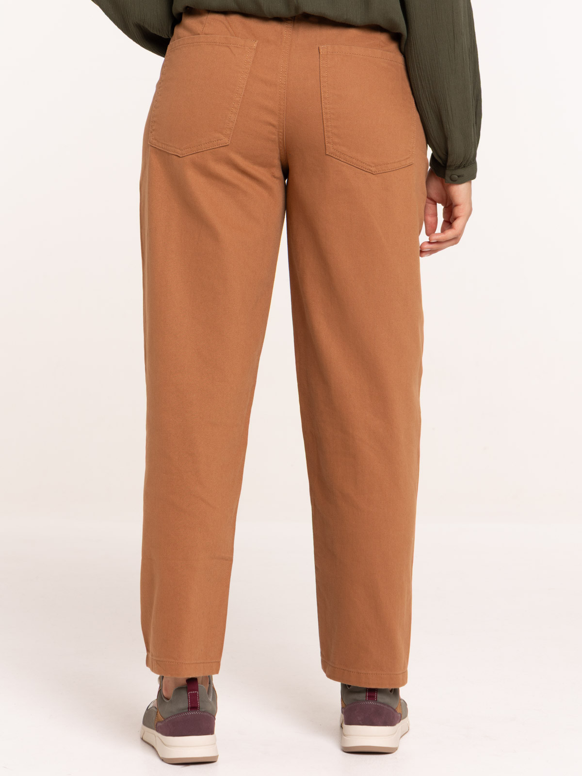 Pantalon femme camel foncé