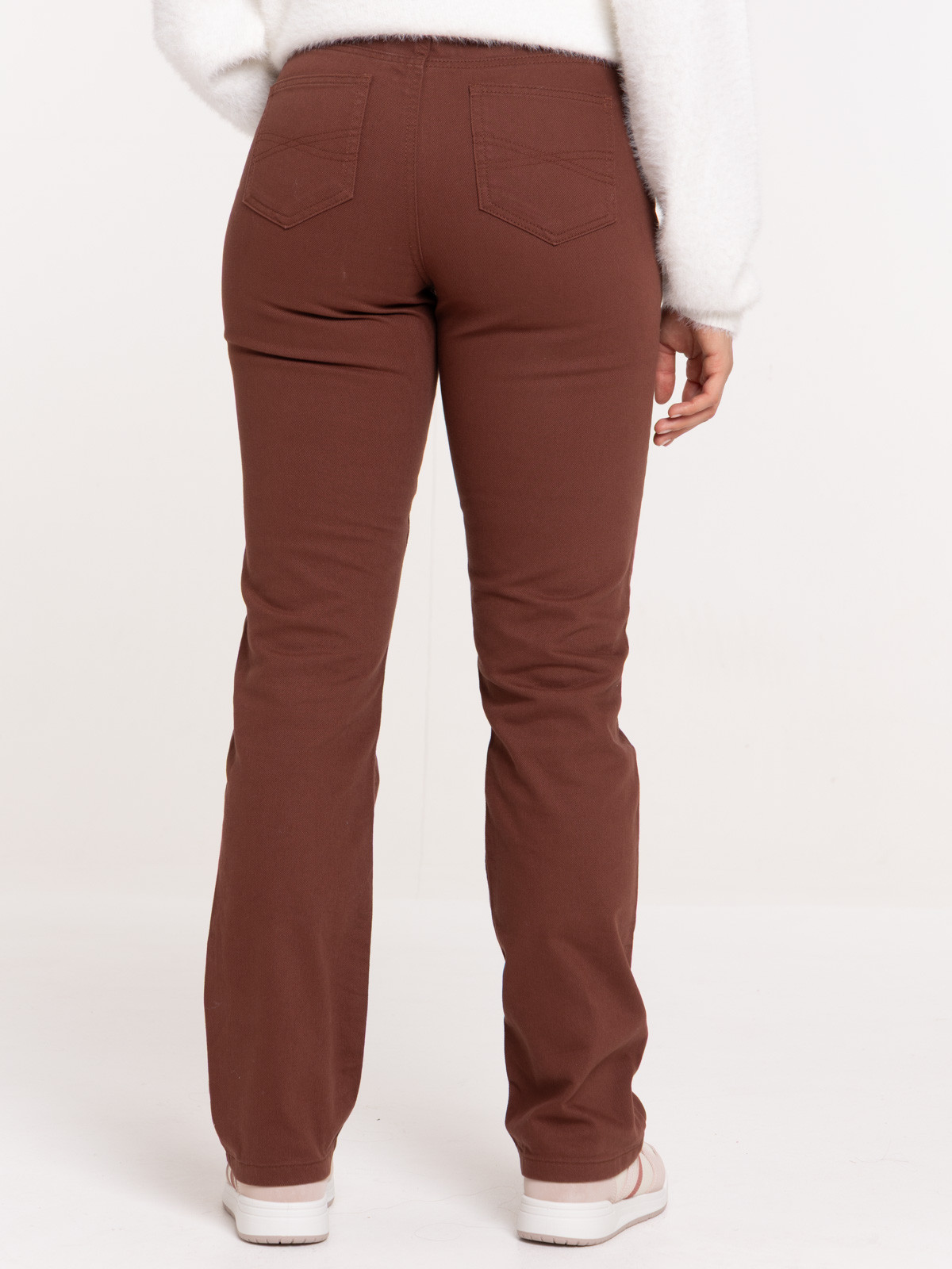 Pantalon straight marron femme