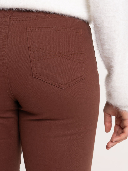 Pantalon straight marron femme
