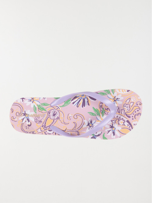 Tongs imprimées roses femme (36-41)