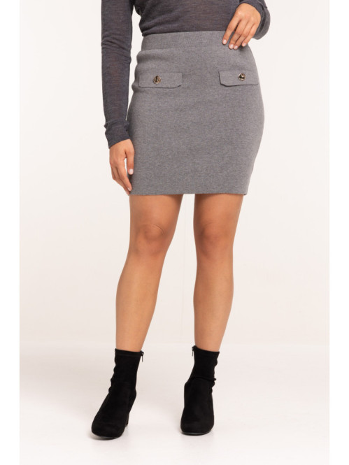 Jupe gris anthracite chiné...