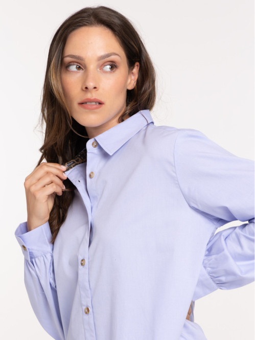 Chemise bleue lavande femme