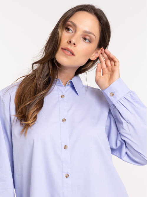 Chemise bleue lavande femme