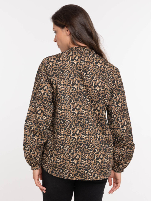 Blouse imprimée léopard femme
