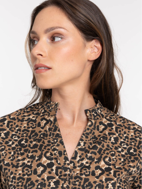Blouse imprimée léopard femme