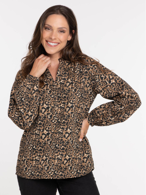 Blouse imprimée léopard femme