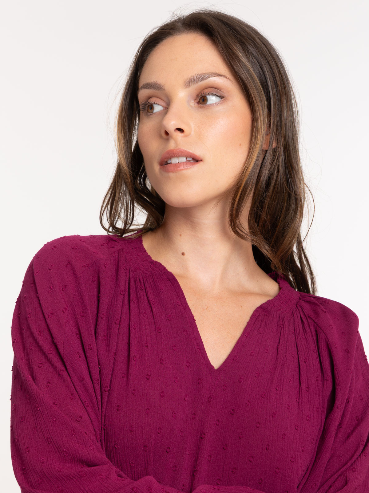 Blouse fluide manche longue femme