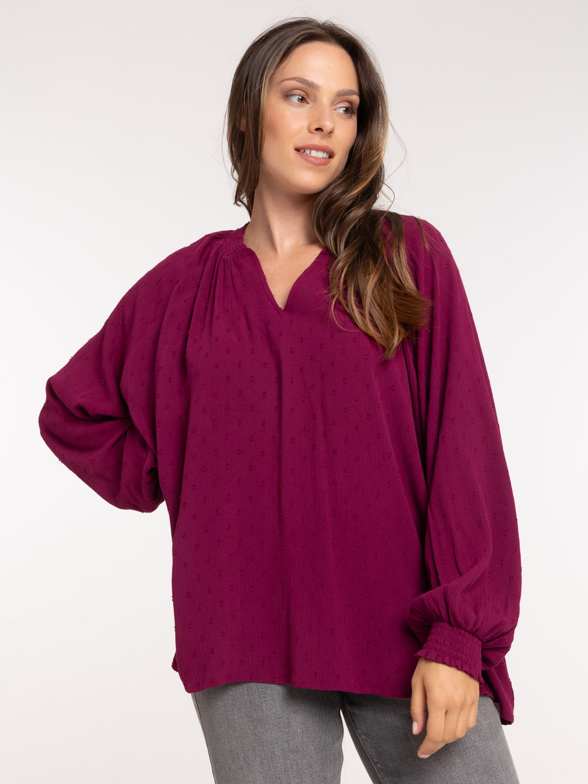 Blouse fluide manche longue femme