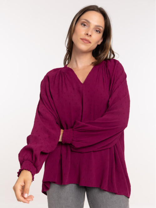 Blouse fluide manche longue femme
