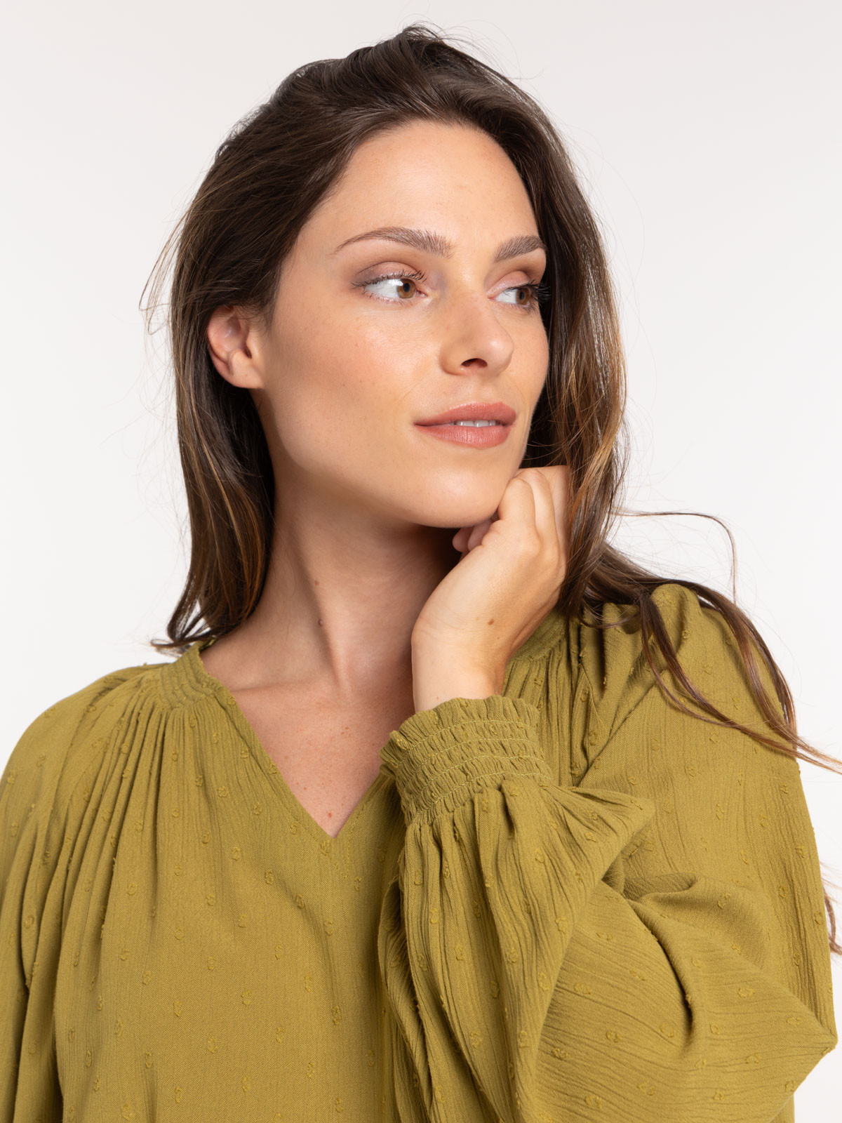 Blouse manche longue fluide femme