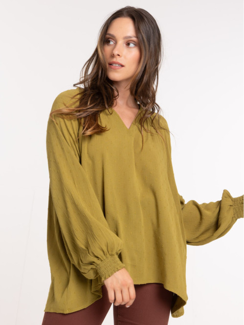 Blouse manche longue fluide femme